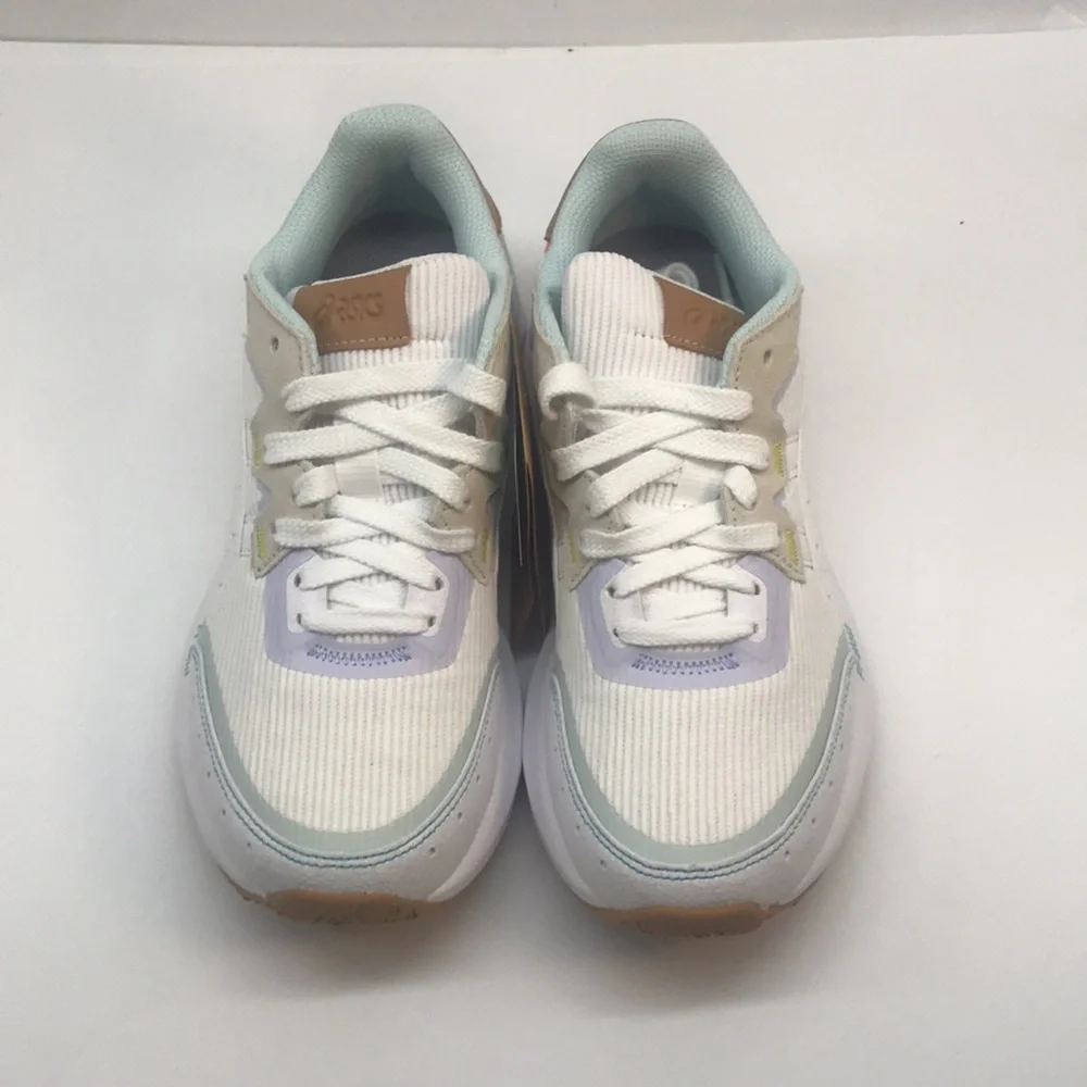 Asics White and Light Blue Athletic Shoes - Picture 4 of 5
